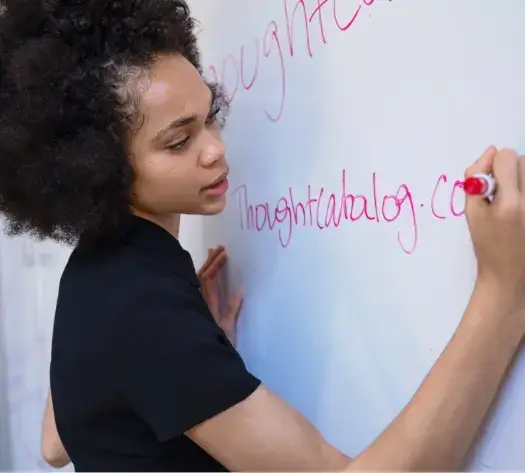 Female rights on whiteboard